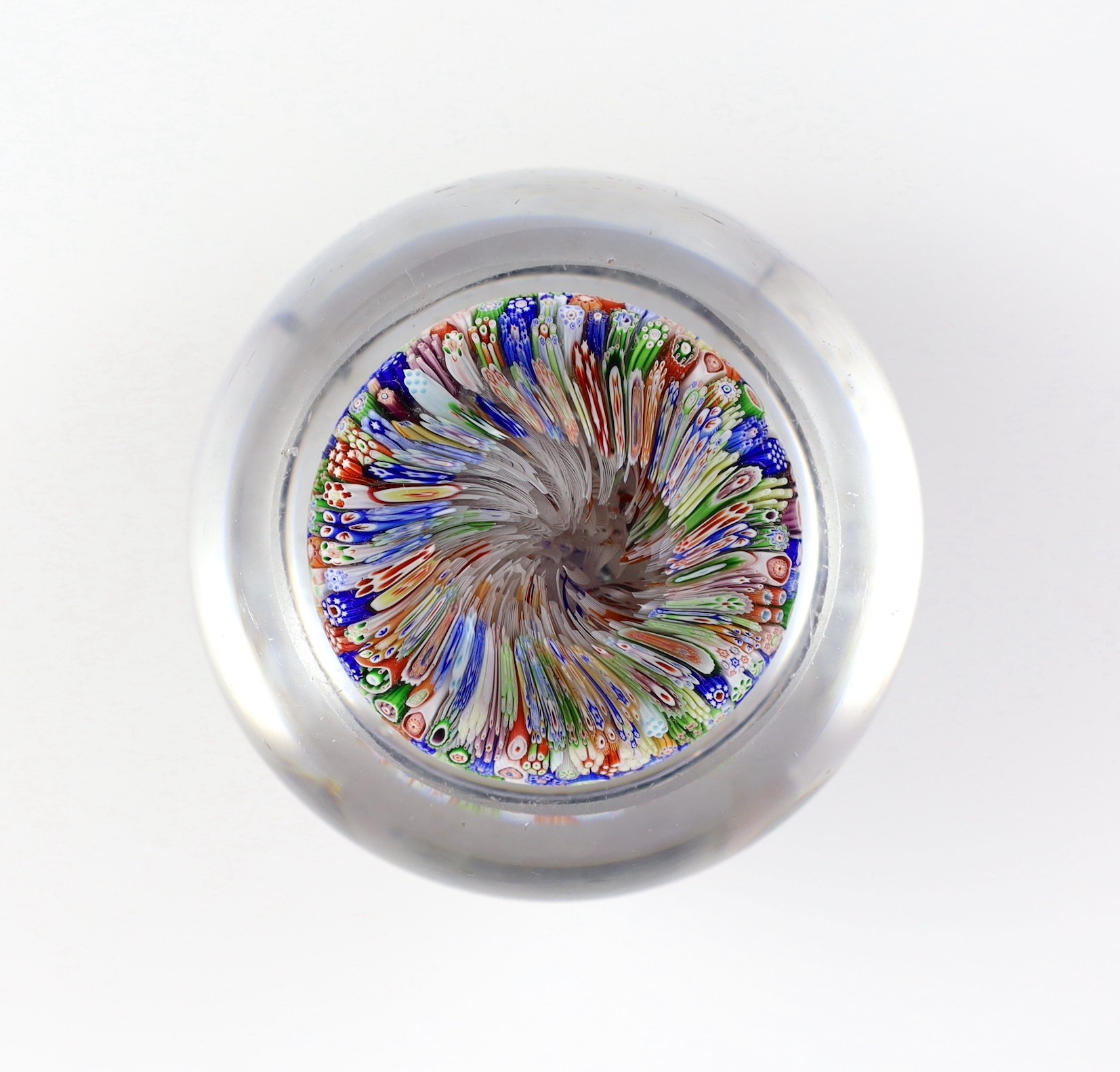 A Baccarat millefiori glass paperweight, dated 1847, 7.5cm diameter